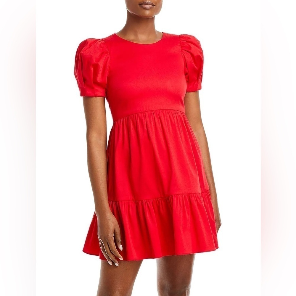Alice+Olivia Tiered Mini Dress in Bright Poppy Size 8